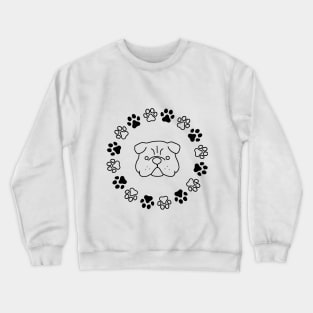 pug paw pattern Crewneck Sweatshirt